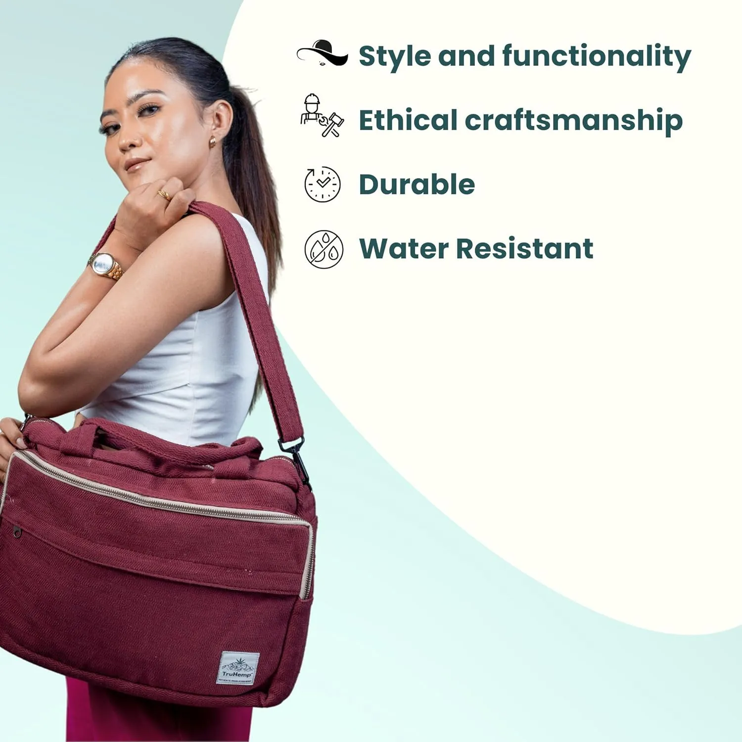 Eco Laptop Side Bag Eco-friendly laptop bag Sustainable Laptop Bag Hemp Laptop Bag Unisex Laptop Bag