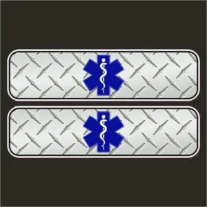 Edward & Co Set of 2 Sticker Reflective Firefighter Hard Hat Motorcycle Biker Helmet Decal United States for Car Truck Window Laptop Bumper US Flag 4х1 in