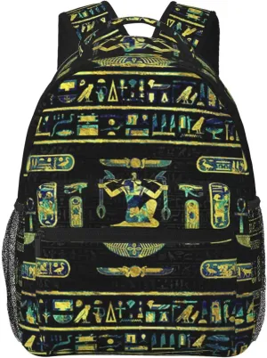 Egypt Laptop Backpack Ancient Egypt Backpack Travel Bag Laptop Computer Hieroglyph Bag for Women Men