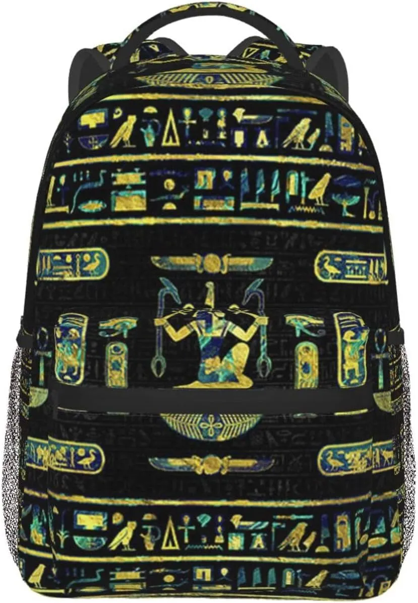 Egypt Laptop Backpack Ancient Egypt Backpack Travel Bag Laptop Computer Hieroglyph Bag for Women Men