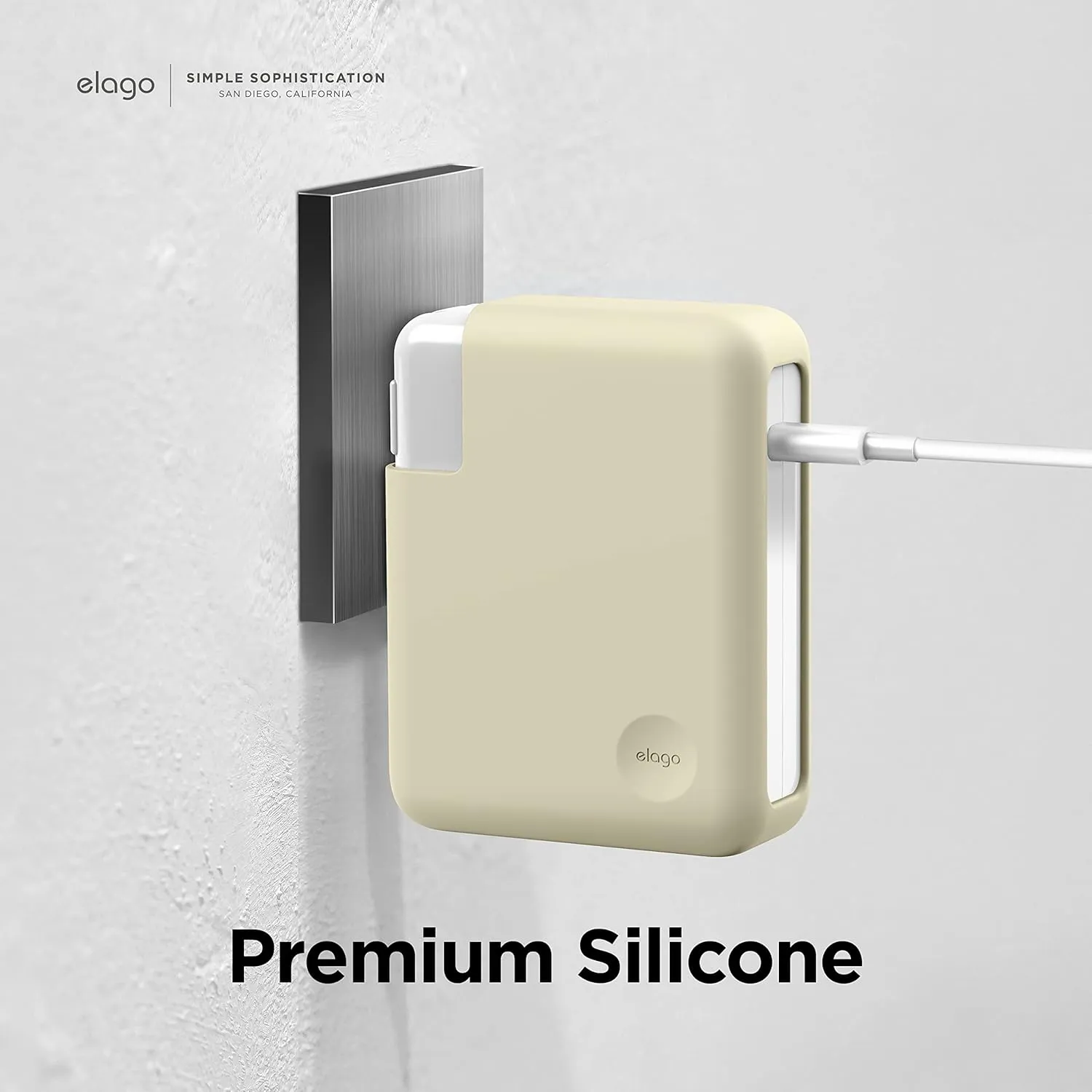elago MacBook Charger Cover Compatible with MacBook 140W USB-C Power Adapter, MacBook Pro 16" M4 [A3403] / [A3186] - 2024, M3 [A2991] / M2 [A2780] - 2023, M1 [A2485] - 2021 (Classic White)