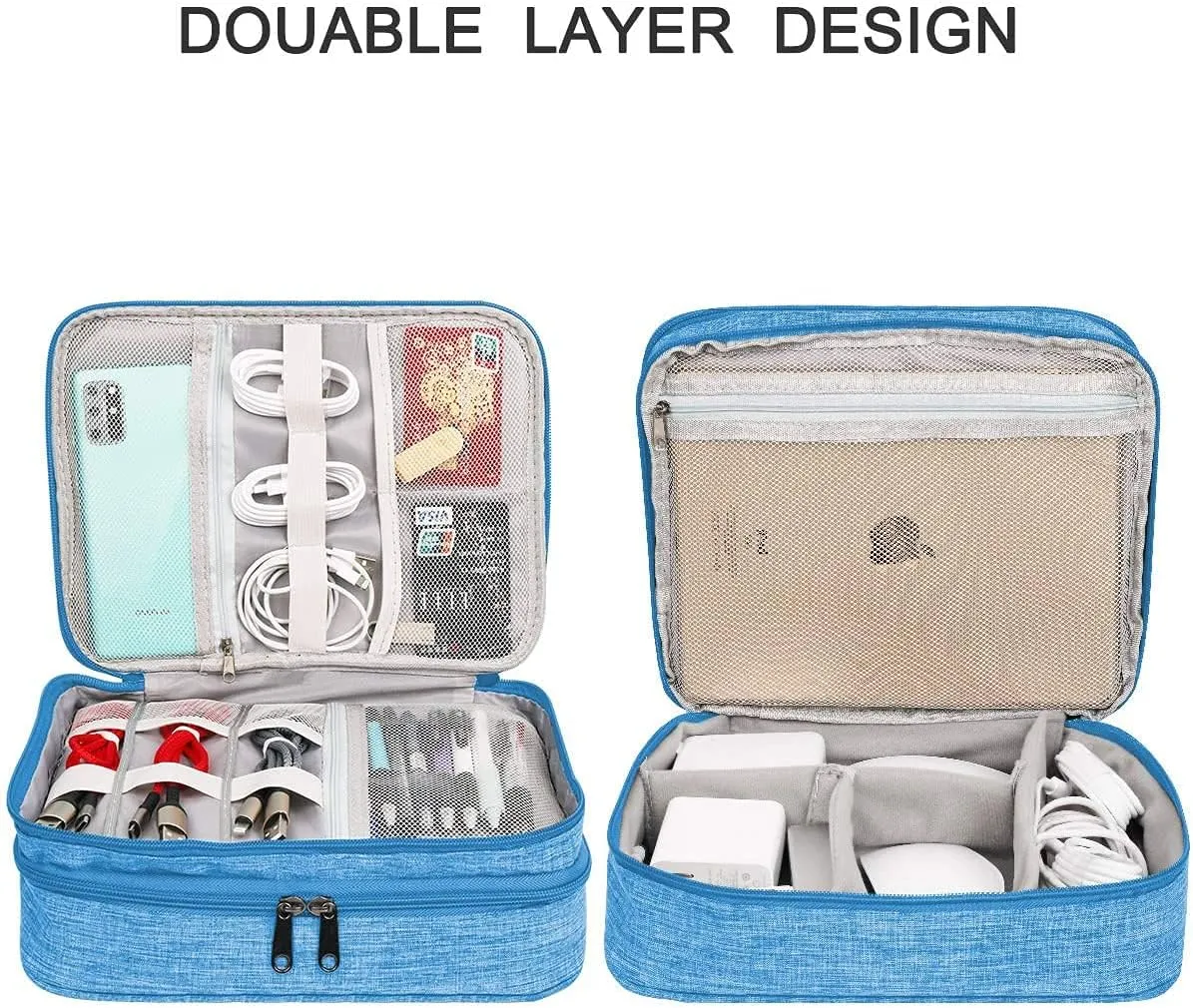 Electronics Organizer, Jelly Comb Electronic Accessories Cable Organizer Bag Waterproof Travel Cable Storage Bag for Charging Cable, Power Bank, iPad