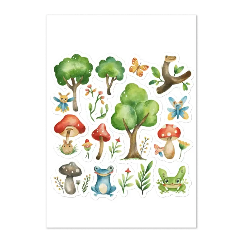 Elevate your Look with our Vibrant Trees Sticker Sheet