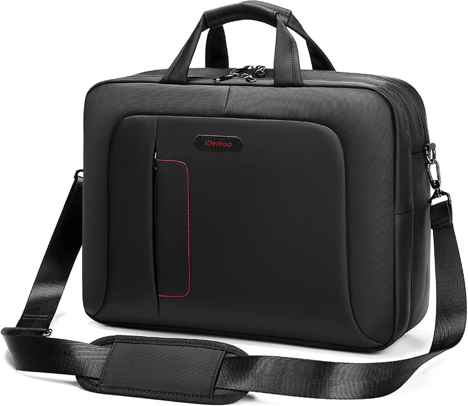 ELITE 16 Inch Laptop Bag with Shoulder Strap - Jet Black - Laptop Briefcase, Expandable Water Resistant Laptop Shoulder Messenger Bag Durable Computer Case for Business/Travel/Men/Women