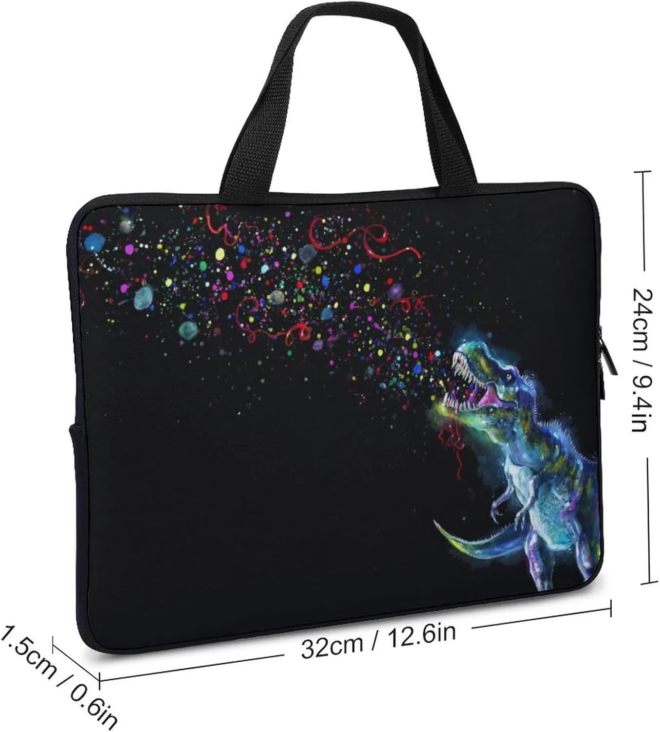 Emitting Rainbow Sparkles Laptop Sleeve Bag Computer Protective Carrying Case Cover with Handle for Travel Work 12inch