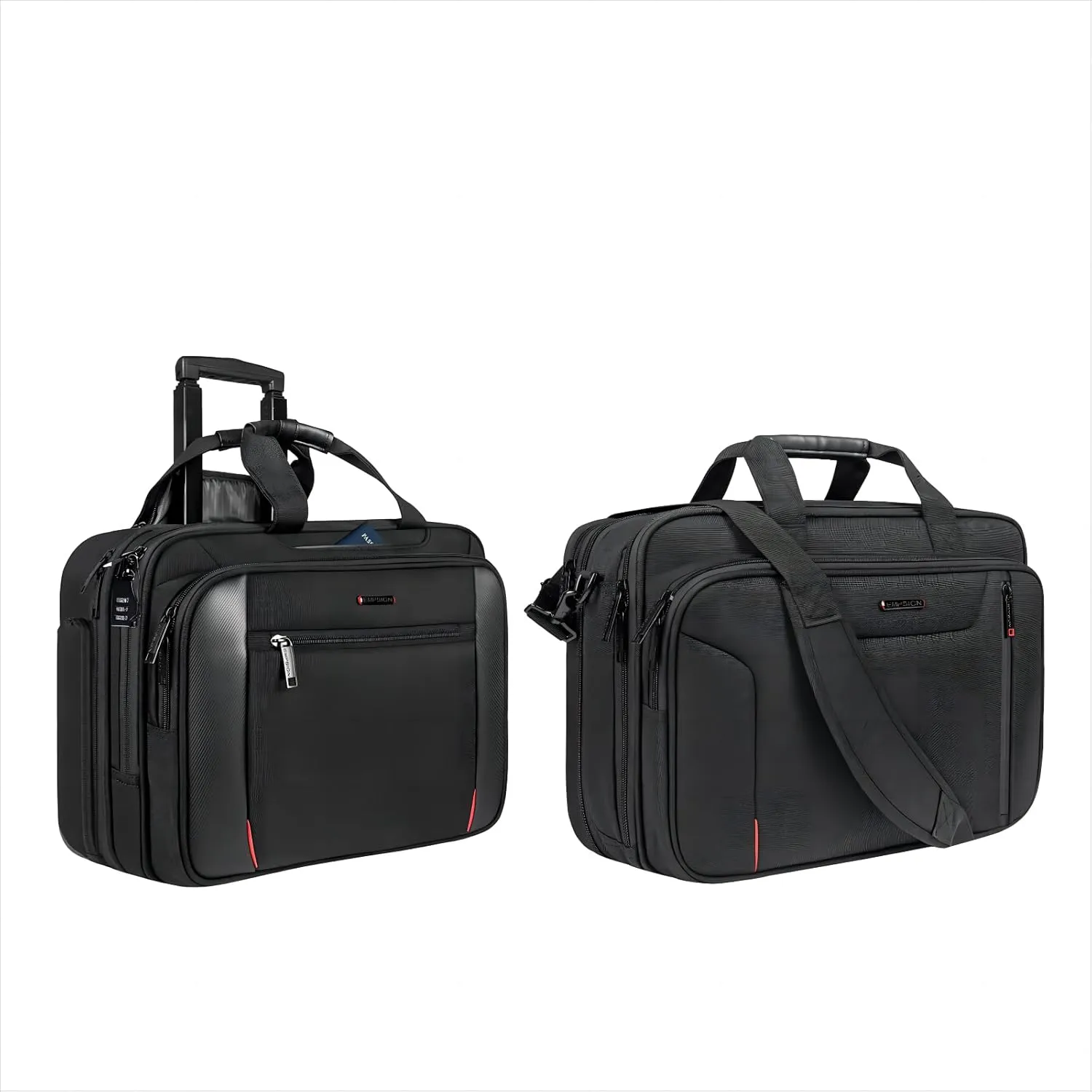 EMPSIGN 17.3" Laptop Briefcase& Rolling Bag With RFID Pockets for Business Work
