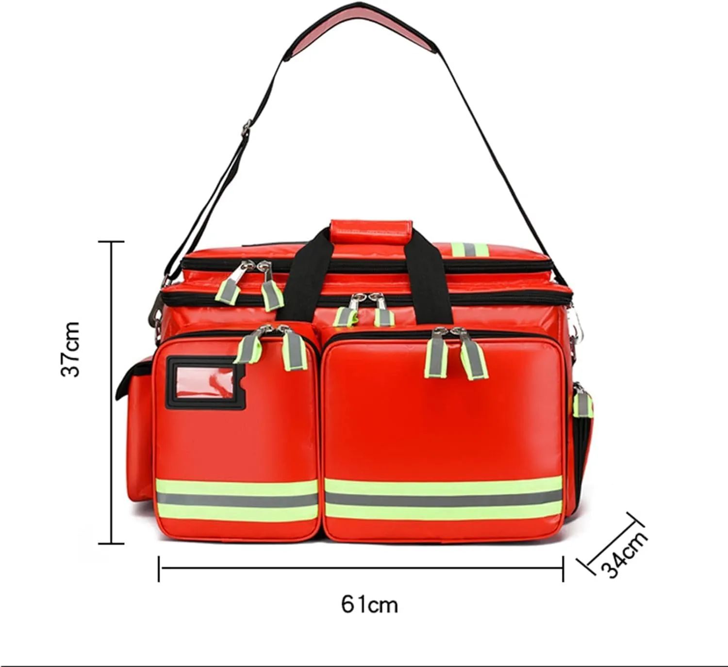 Empty First Aid Kit, Waterproof Compact Emergency Response Trauma Bag for Home, Office, Car, Travel, Outdoor, Camping, Hiking, Boating(Color:Red), 61X37X34CM