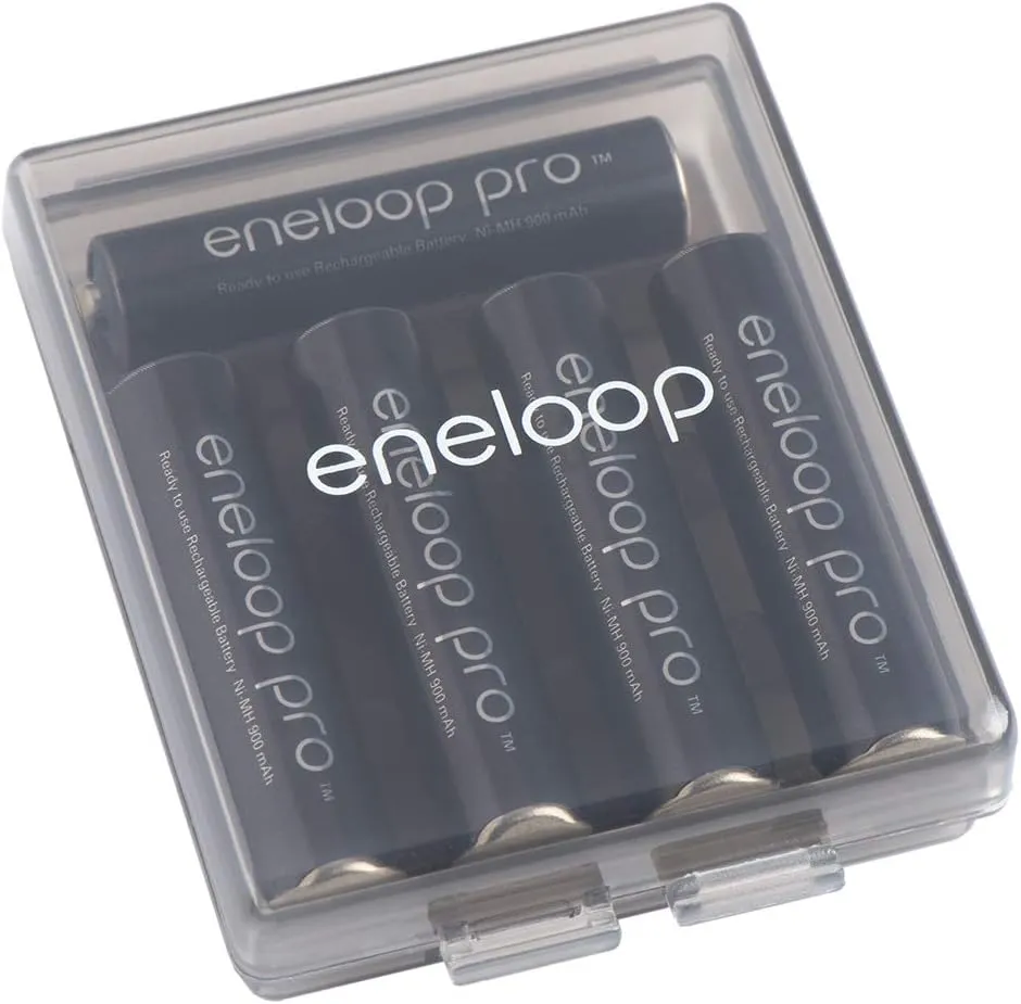 Eneloop Panasonic BQ-CASEK6SA pro Battery Storage Cases with 4AA or 5AAA Battery Capacity, Obsidian Gray (Pack of 6)