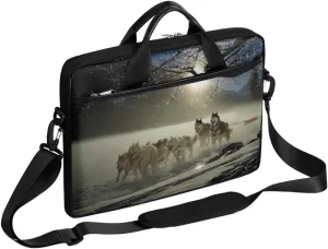 Energetic Dogs Laptop Computer Bag Waterproof Shoulder Messenger Bag 13-15 inch Durable Laptop Tote Bag with Shoulder Strap Handle Lightweight Crossbody Briefcase