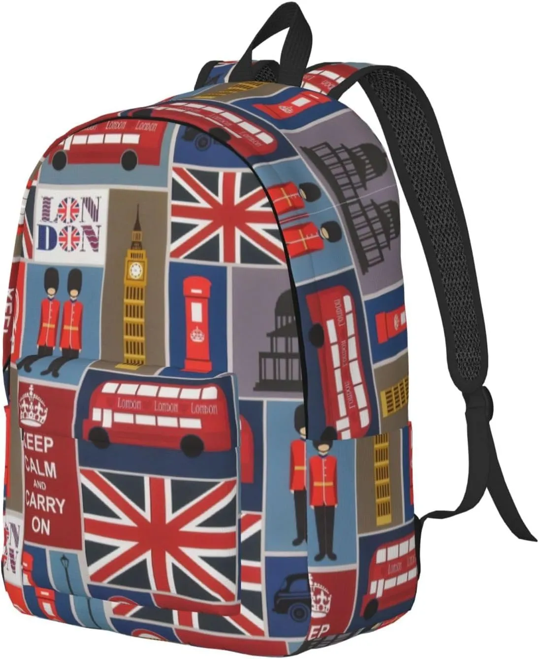 England Symbols Canvas Backpack Laptop Travel Bag, Anti-Water and Ergonomic Straps for College Business Work