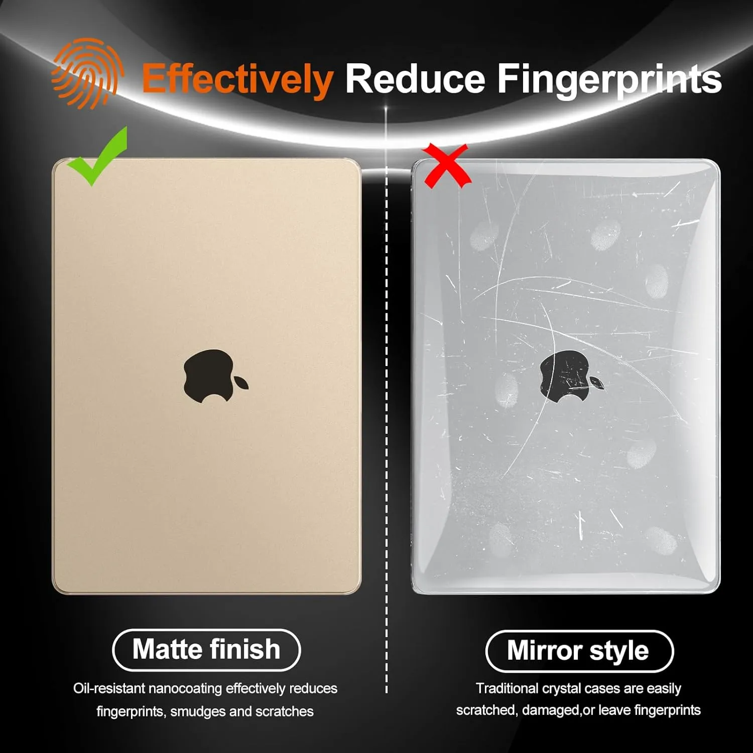 EooCoo [Ultra Thin Armor] Compatible with MacBook Air 13 inch 2025 2024-2022 M3 M2 A3113 A2681, [100% Match Starlight][Anti-Fingerprint] Air 13.6" Matte Protective Case&Keyboard Skin, Starlight Clear