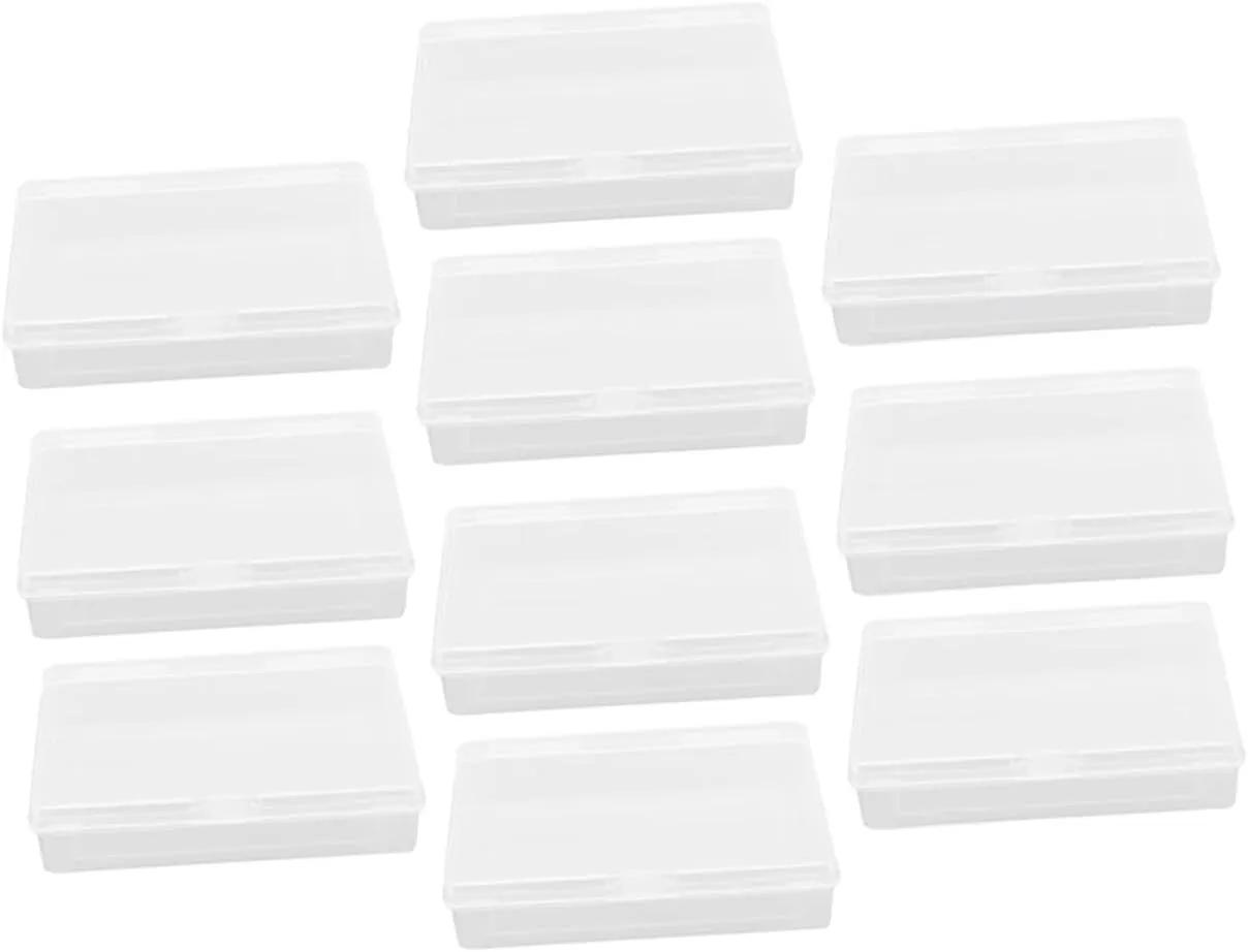 ERINGOGO 10Pcs Transparent Card Storage Box Compact Organizer for Playing and Trading Cards Clear Containers for Easy Access and Carrying for Desktop Use