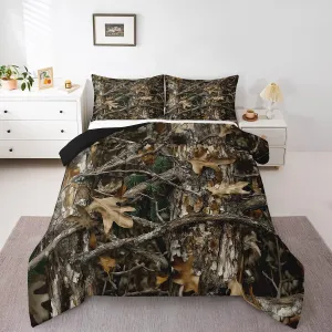 Erosebridal Rustic Bedding Set Camo Comforter King for Adults Teens Men Farmhouse Country Cabin Hunting Forest Lodge Down Comforetr,Kids Boys Western Woodland Country Duvet Set for Room Decor