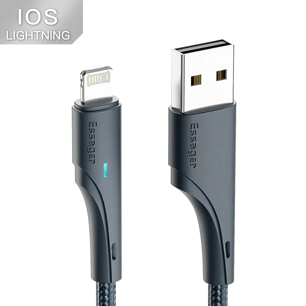 Essager USB Cable For iPhone 14 13 12 11 Pro Max XR XS 8 7 Plus Cable Fast Charging Cable for iPhone Charger Cable USB Wire Cord