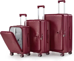 Expandable 3-Piece Luggage Set for Stress-Free Travel, Lightweight and Durable Hard Shell, Organizing Your Essentials, Wine Red