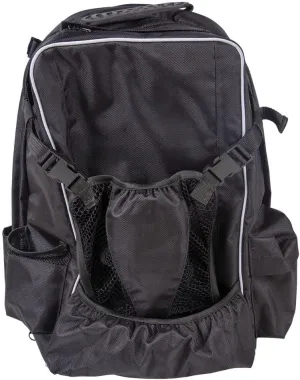 Extreme Riders Backpack | Storage for Horse Show Essentials | Water Repellent & Stain Resistant | Adjustable Helmet Pouch | Multiple Zipper Compartments | Color Black