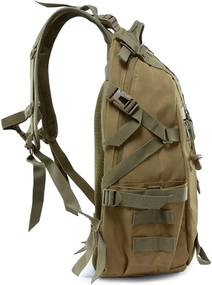Eysee 25L Nylon Fabric Backpack, Outdoor Backpack, Camping Hiking Backpack,Trekking Daypack, Khaki, 31 cm (L)*50 cm (H)*16 cm (W)