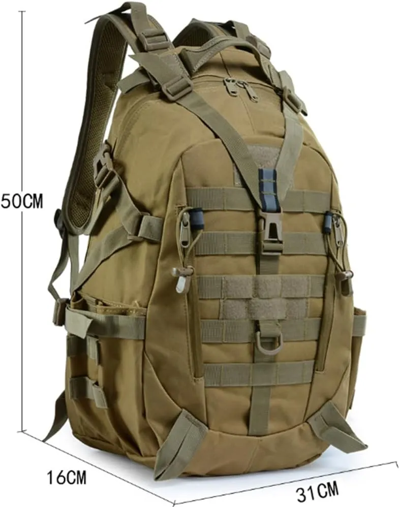 Eysee 25L Nylon Fabric Backpack, Outdoor Backpack, Camping Hiking Backpack,Trekking Daypack, Khaki, 31 cm (L)*50 cm (H)*16 cm (W)