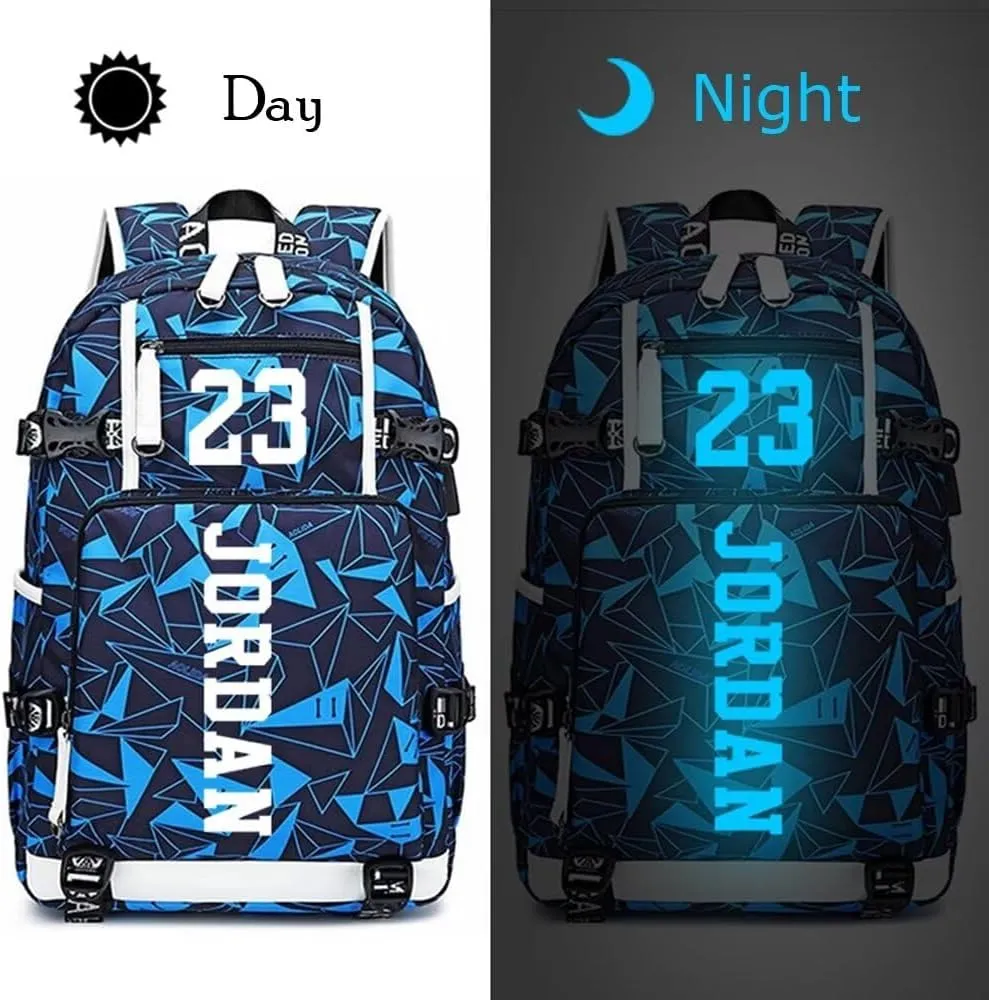 FANwenfeng Basketball Player 23 Luminous Backpack Travel Daypacks Fans Bag for Men Women (Style 18)