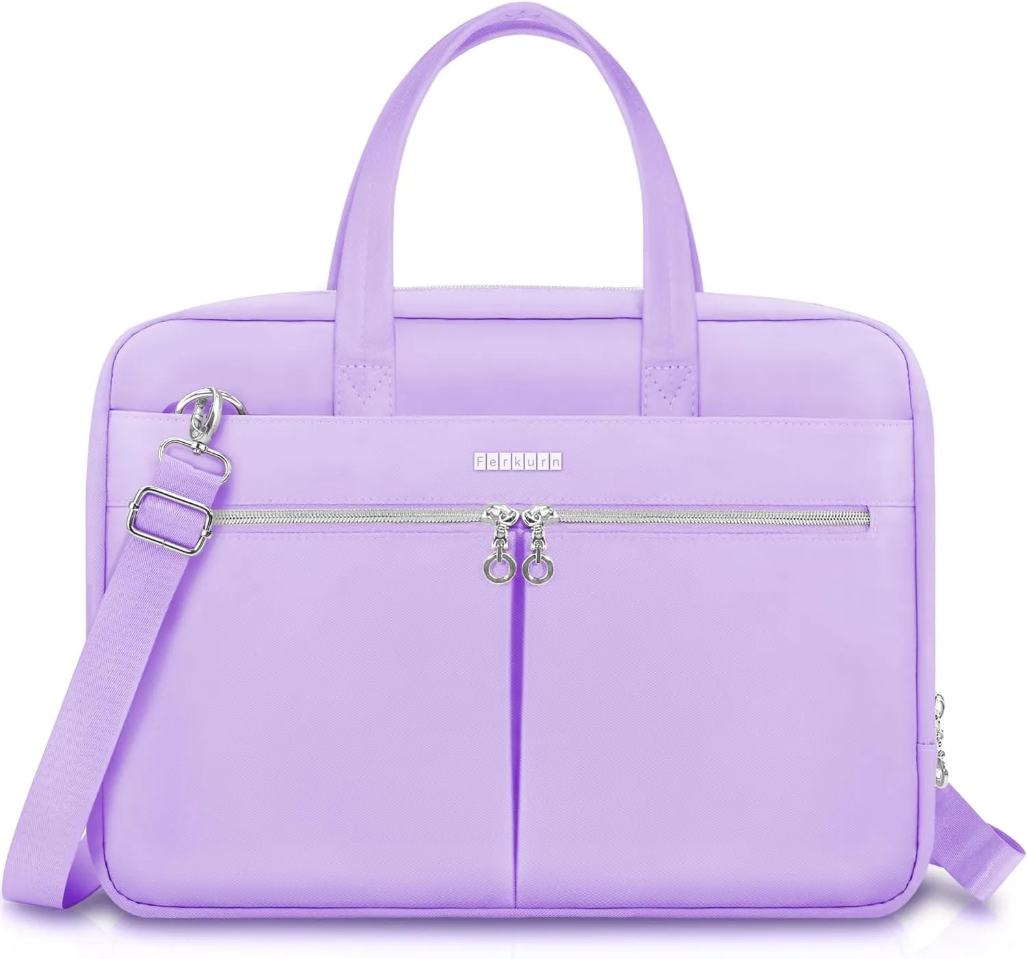 Ferkurn Laptop Bag Case Women Men Computer Bag Compatible with MacBook/HP/LG/Dell, Shoulder Strap Slim Carrying Messenger Briefcase, Purple, 15.6-16 Inch