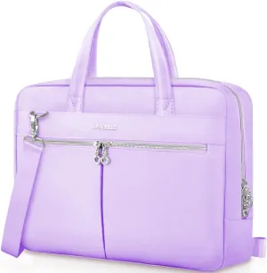 Ferkurn Laptop Bag Case Women Men Computer Bag Compatible with MacBook/HP/LG/Dell, Shoulder Strap Slim Carrying Messenger Briefcase, Purple, 17-17.3 Inch