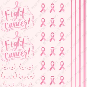 Fight Cancer Pink Ombre Element Sheet UV DTF