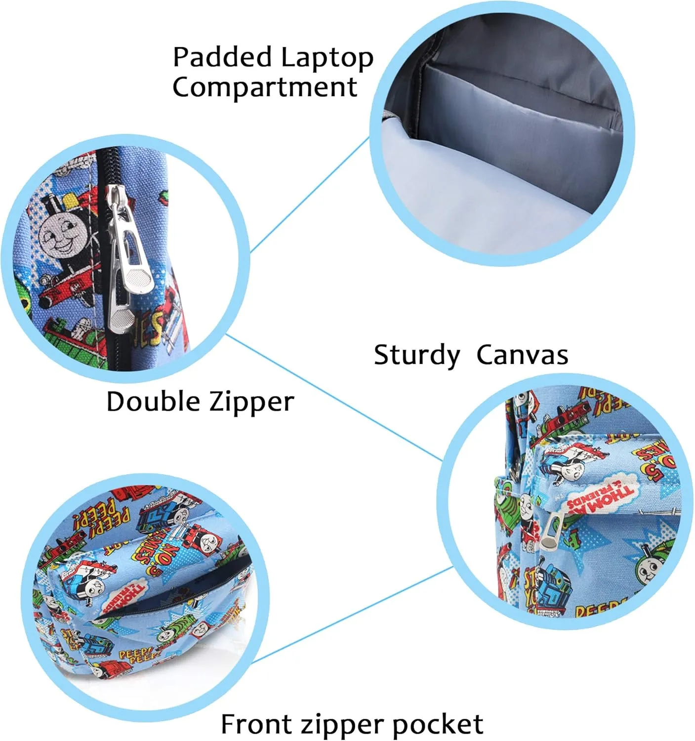 Finex Transport Fans Canvas Backpack Casual Daypack with 15 in Laptop Storage Compartment