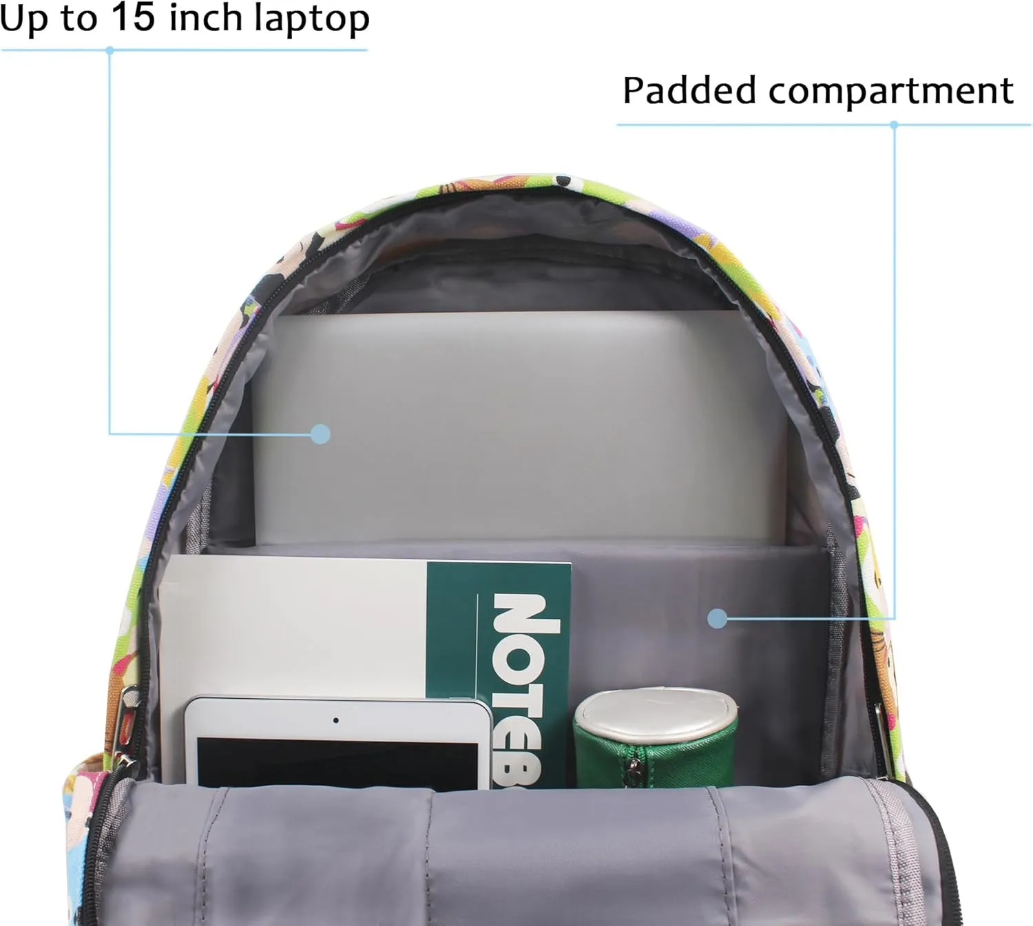 Finex Transport Fans Canvas Backpack Casual Daypack with 15 in Laptop Storage Compartment