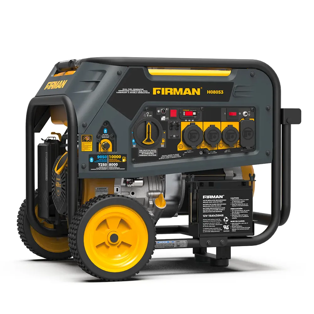 Firman H08053 Dual Fuel Portable Generator - 8000 Watt
