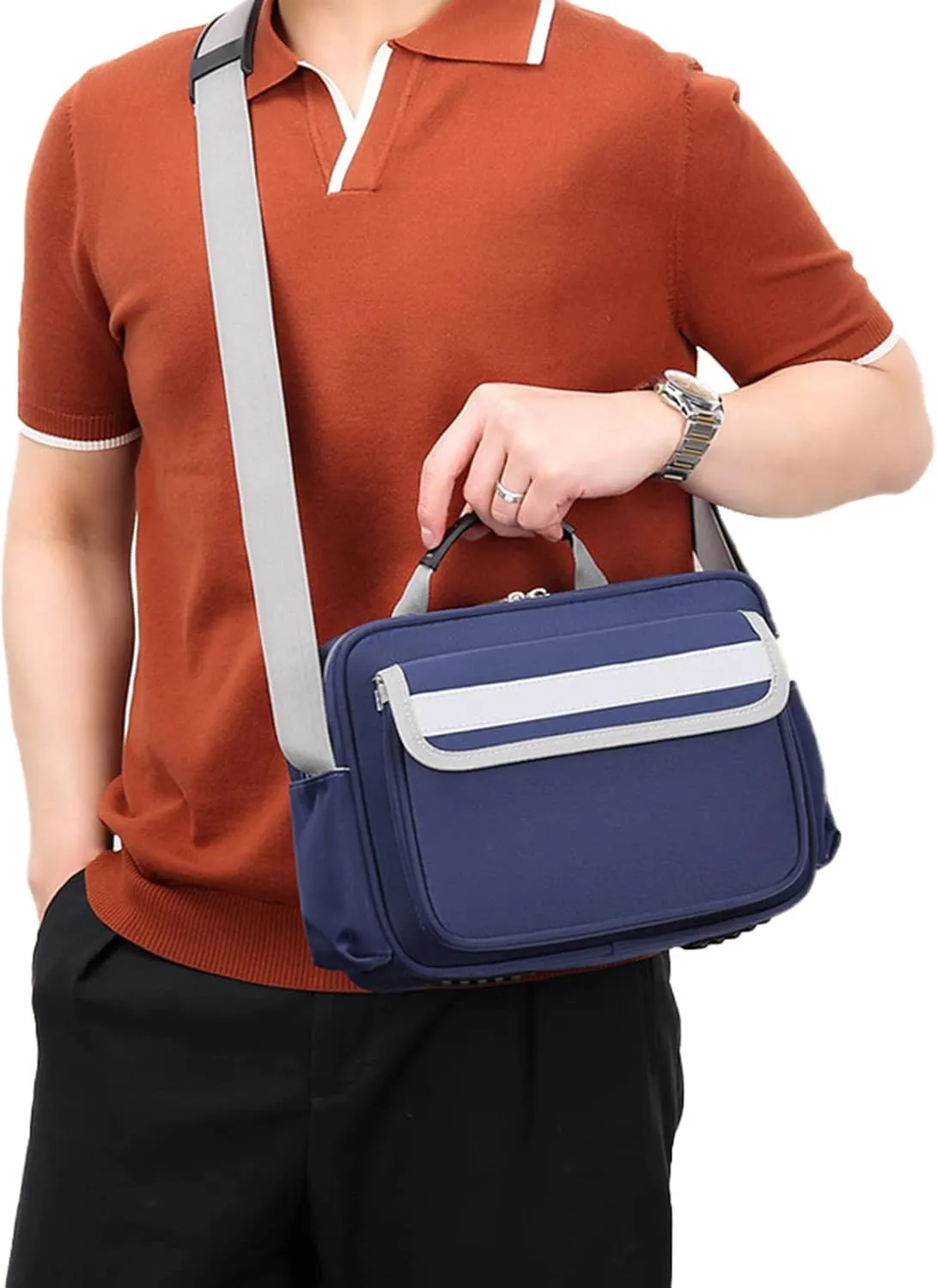 First Aid Bag - Empty First Responder Bag for Home Outdoor Travel Camping Hiking, EMT EMS Trauma Bag Portable Pouch(Blue)