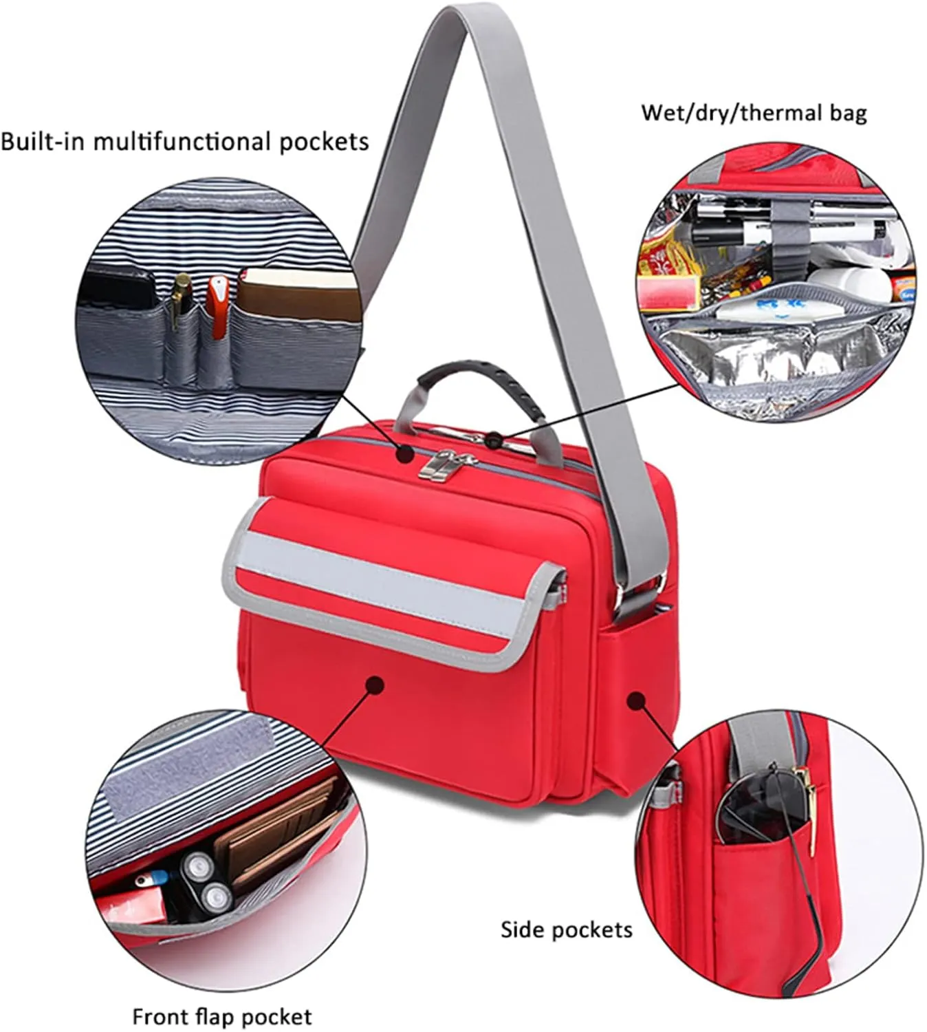 First Aid Bag - Empty First Responder Bag for Home Outdoor Travel Camping Hiking, EMT EMS Trauma Bag Portable Pouch(Blue)