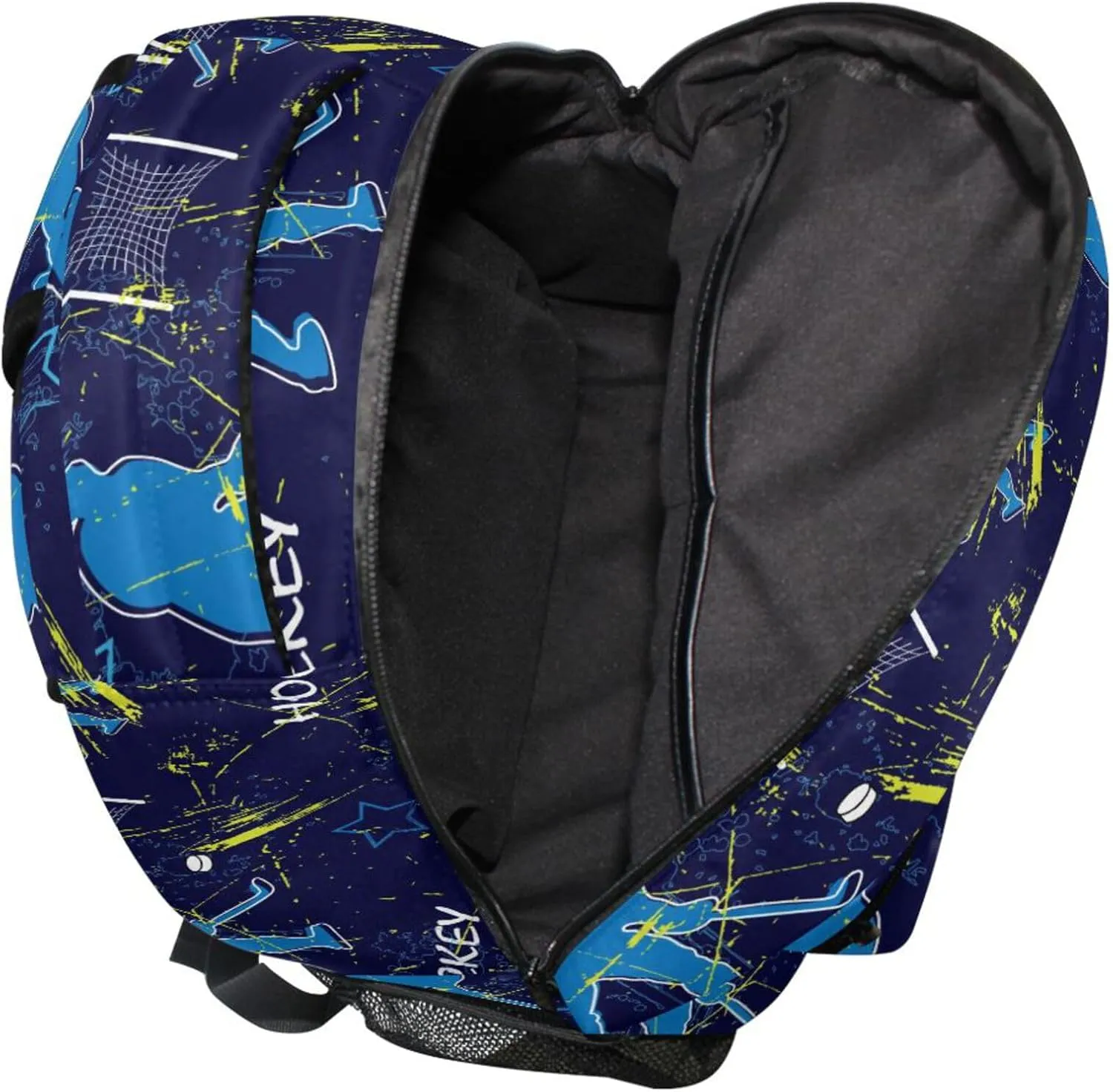 Fisyme Hockey Players Laptop Backpack Bag Bookbag Casual Travel Hiking Computer Notebooks Daypacks