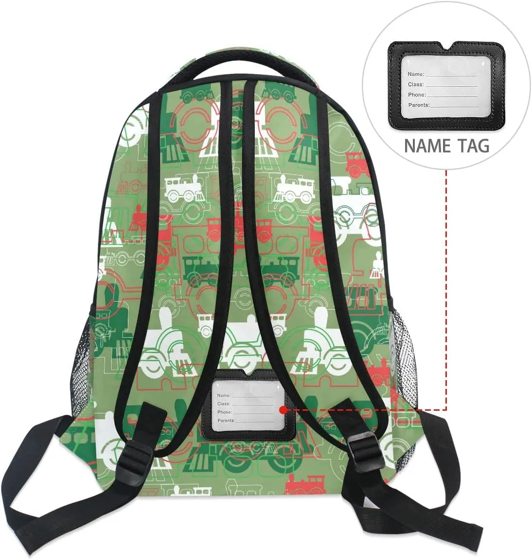 Fisyme Train Steam Backpack Laptop Bag Daypack Travel Hiking School Backpacks for Men Women Kids Girls Boys