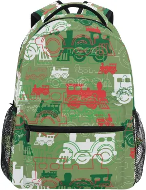 Fisyme Train Steam Backpack Laptop Bag Daypack Travel Hiking School Backpacks for Men Women Kids Girls Boys