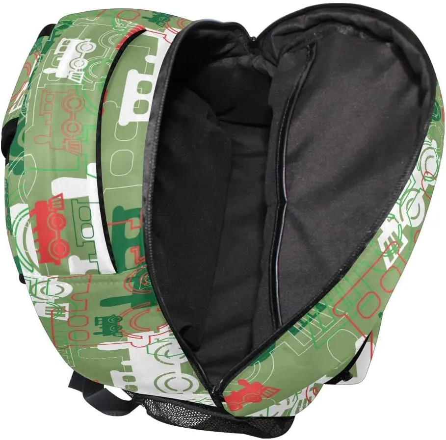 Fisyme Train Steam Backpack Laptop Bag Daypack Travel Hiking School Backpacks for Men Women Kids Girls Boys
