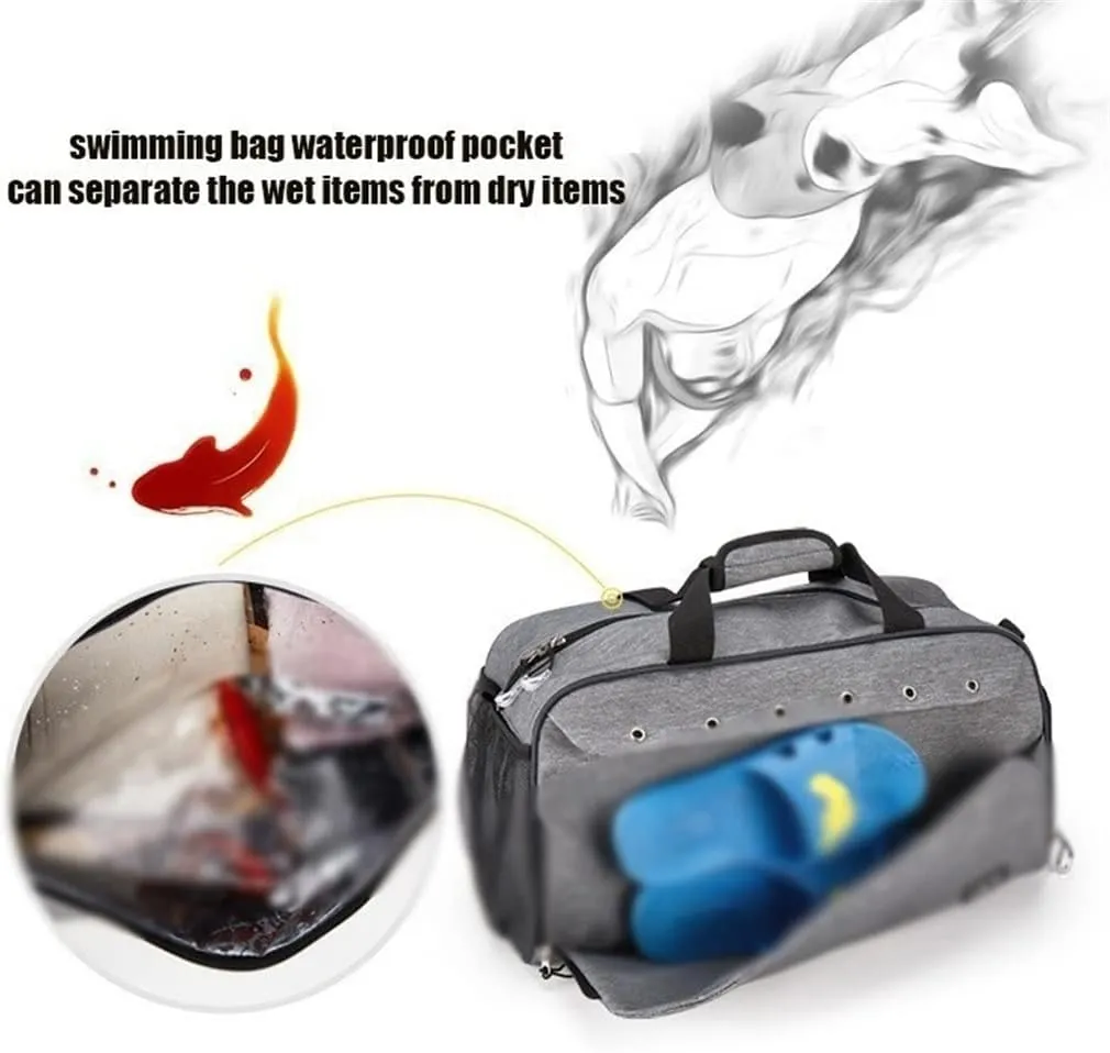 Fitness Women Sport Gym Duffle Bags Shoulder Men Swimming Dry Pack Soccer Basketball Travel Handbag(D)