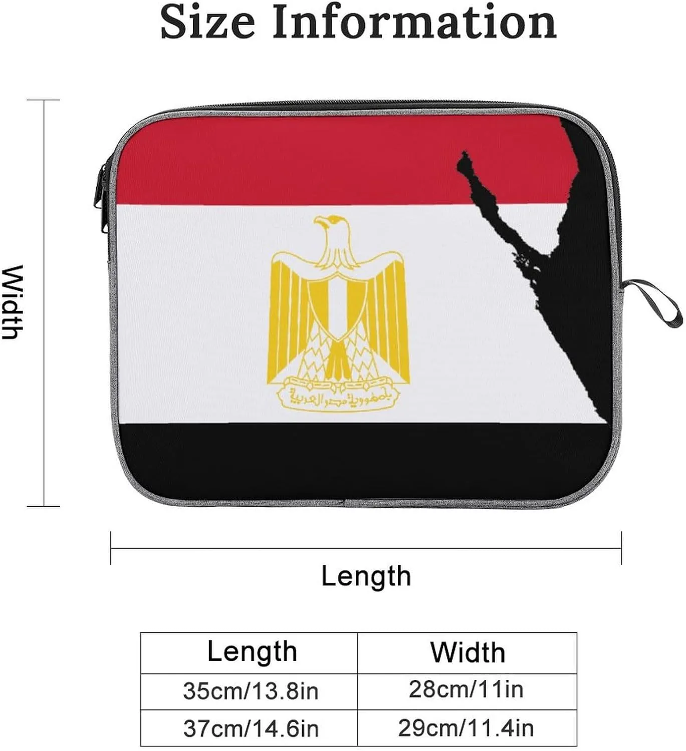 Flag of Egypt Map Laptop Bag Lightweight Laptop Sleeve Case Durable Briefcase Carrying Case for Men Women 13inch