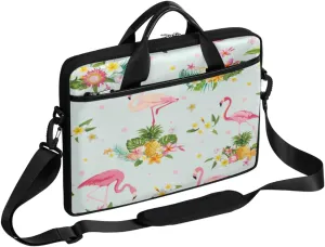 Flamingo Pineapple Laptop Bag for Men Women 13-15 Inch Case Bags Sleeve Shoulder with Anti Slip Removable The Pad Straps(15x1x11inches)