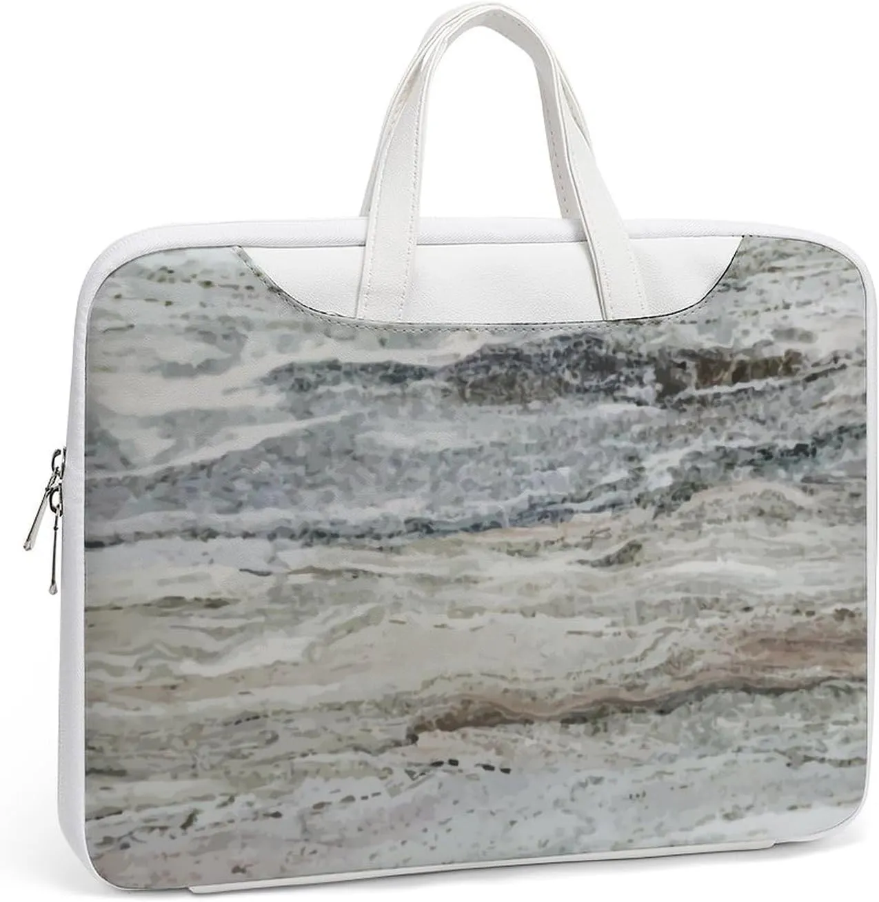 Floral Cherry Blossoms Leather Computer Bag with Multiple Sizes to Choose From, Convenient to Carry