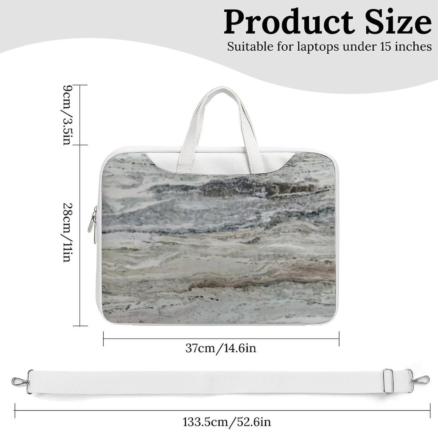 Floral Cherry Blossoms Leather Computer Bag with Multiple Sizes to Choose From, Convenient to Carry