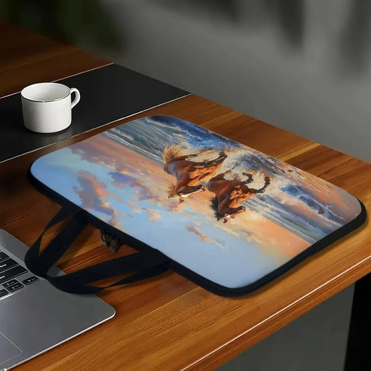 Floral Laptop Tote Bag 15.6" for Women，Fashion Laptop Bag with Handle Laptop Messenger Bag 17.3"