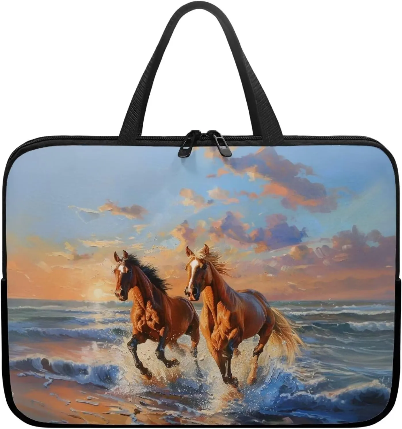 Floral Laptop Tote Bag 15.6" for Women，Fashion Laptop Bag with Handle Laptop Messenger Bag 17.3"