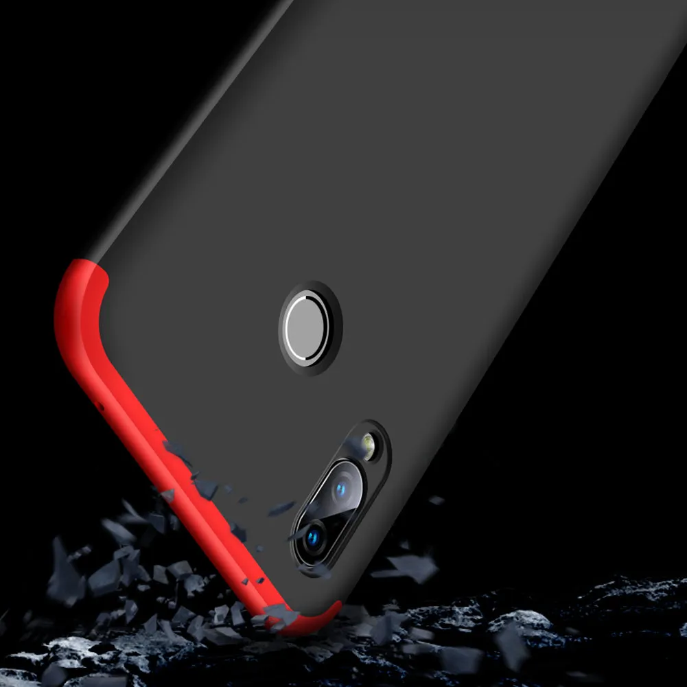 For Honor PLAY Ultra Slim PC Back Cover Non-slip Shockproof 360 Degree Full Protective Case Red black red