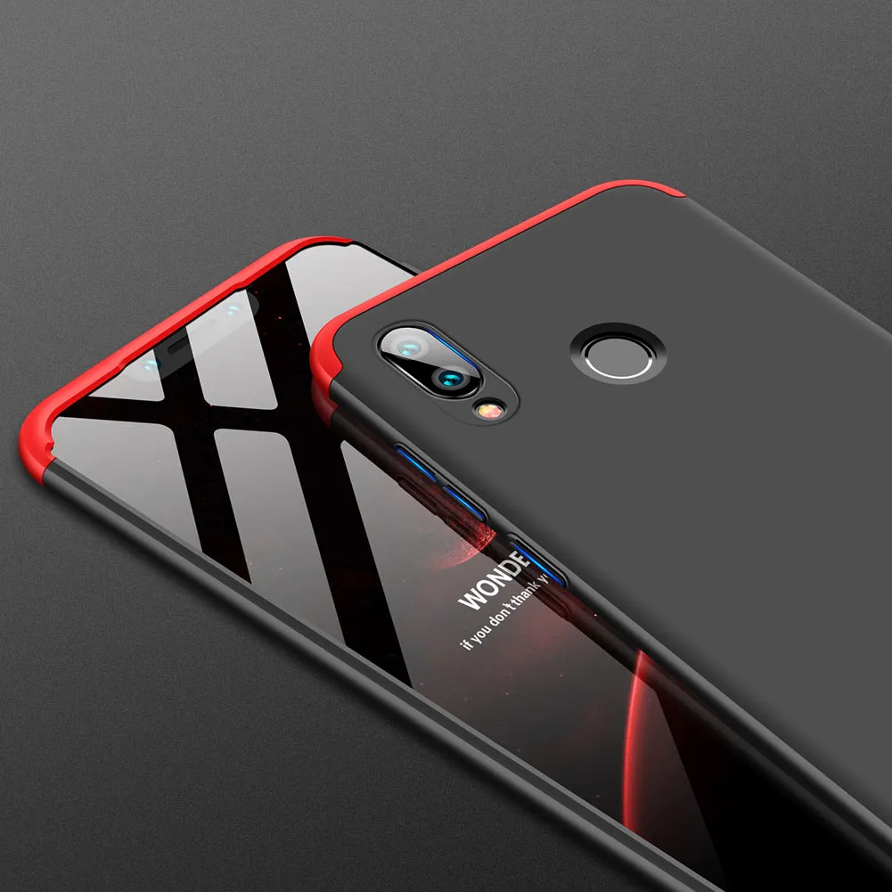 For Honor PLAY Ultra Slim PC Back Cover Non-slip Shockproof 360 Degree Full Protective Case Red black red