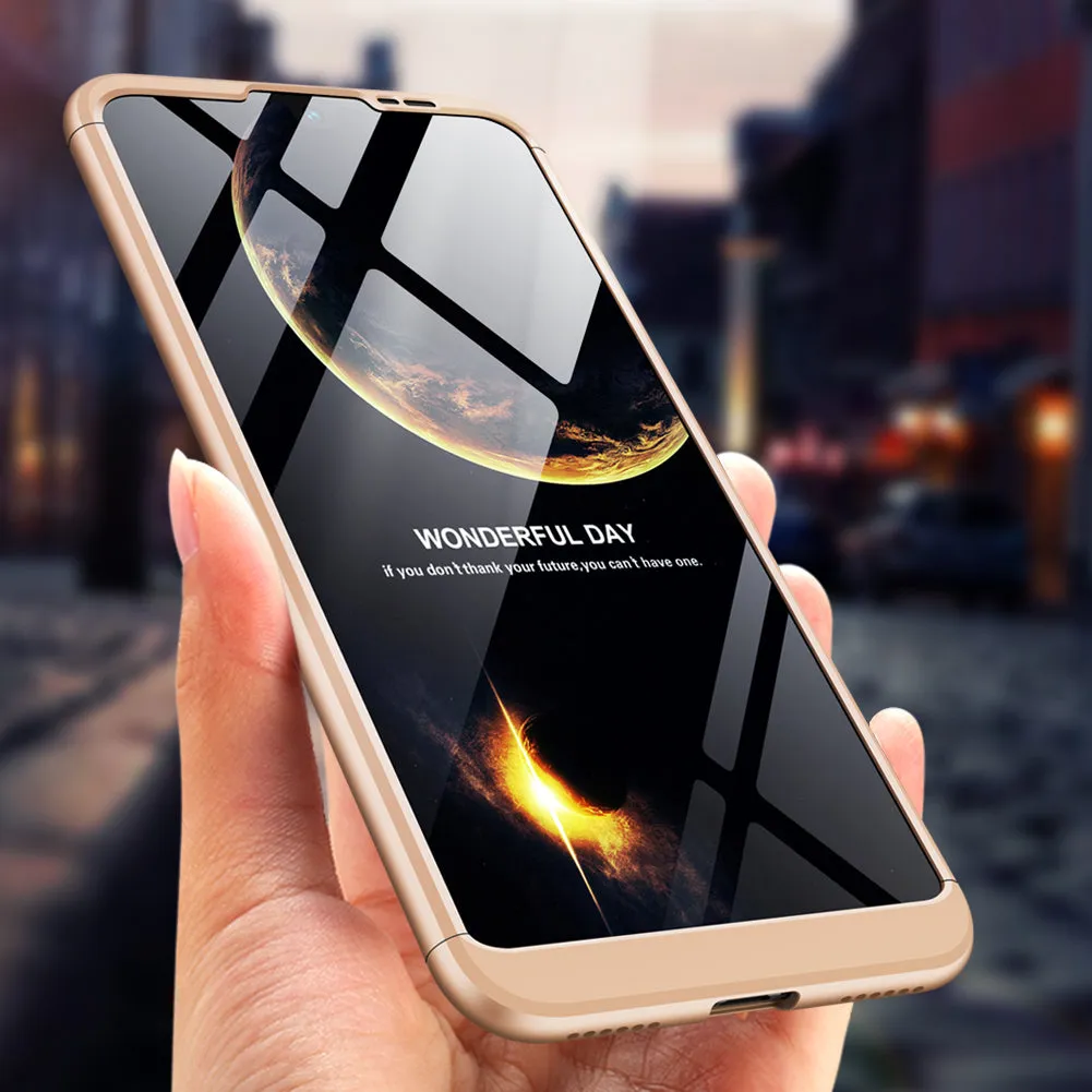 For HUAWEI HONOR 8A Ultra Slim PC Back Cover Non-slip Shockproof 360 Degree Full Protective Case black