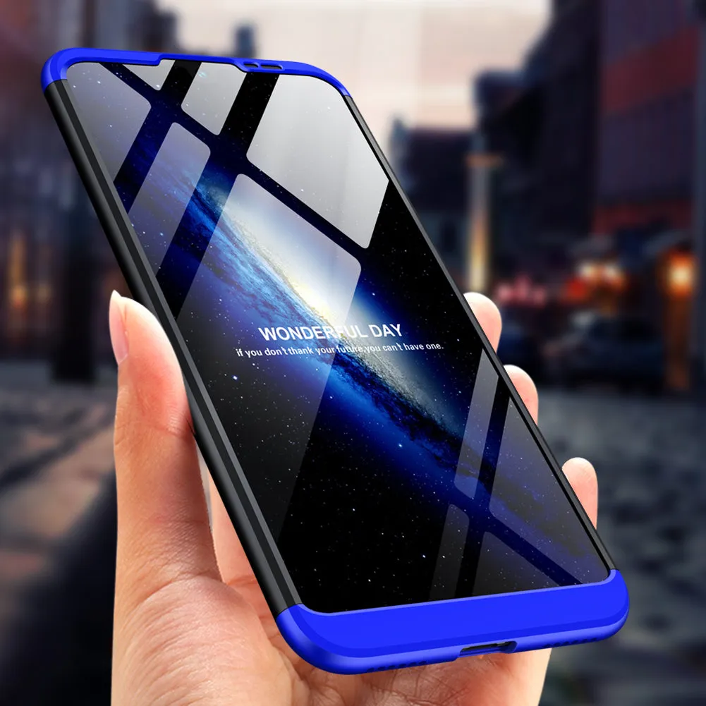 For HUAWEI HONOR 8A Ultra Slim PC Back Cover Non-slip Shockproof 360 Degree Full Protective Case black