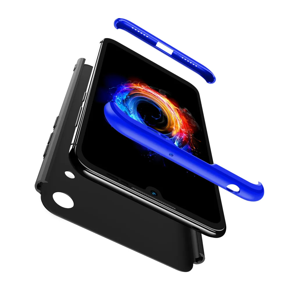 For HUAWEI HONOR 8A Ultra Slim PC Back Cover Non-slip Shockproof 360 Degree Full Protective Case Blue black blue