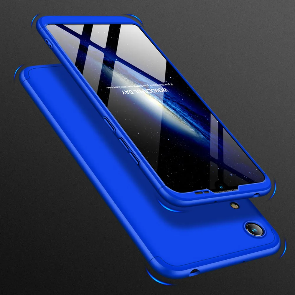 For HUAWEI HONOR 8A Ultra Slim PC Back Cover Non-slip Shockproof 360 Degree Full Protective Case blue