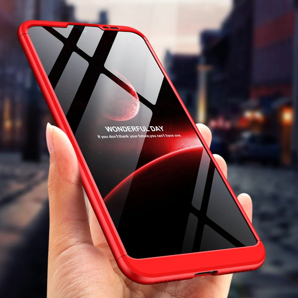 For HUAWEI HONOR 8A Ultra Slim PC Back Cover Non-slip Shockproof 360 Degree Full Protective Case red