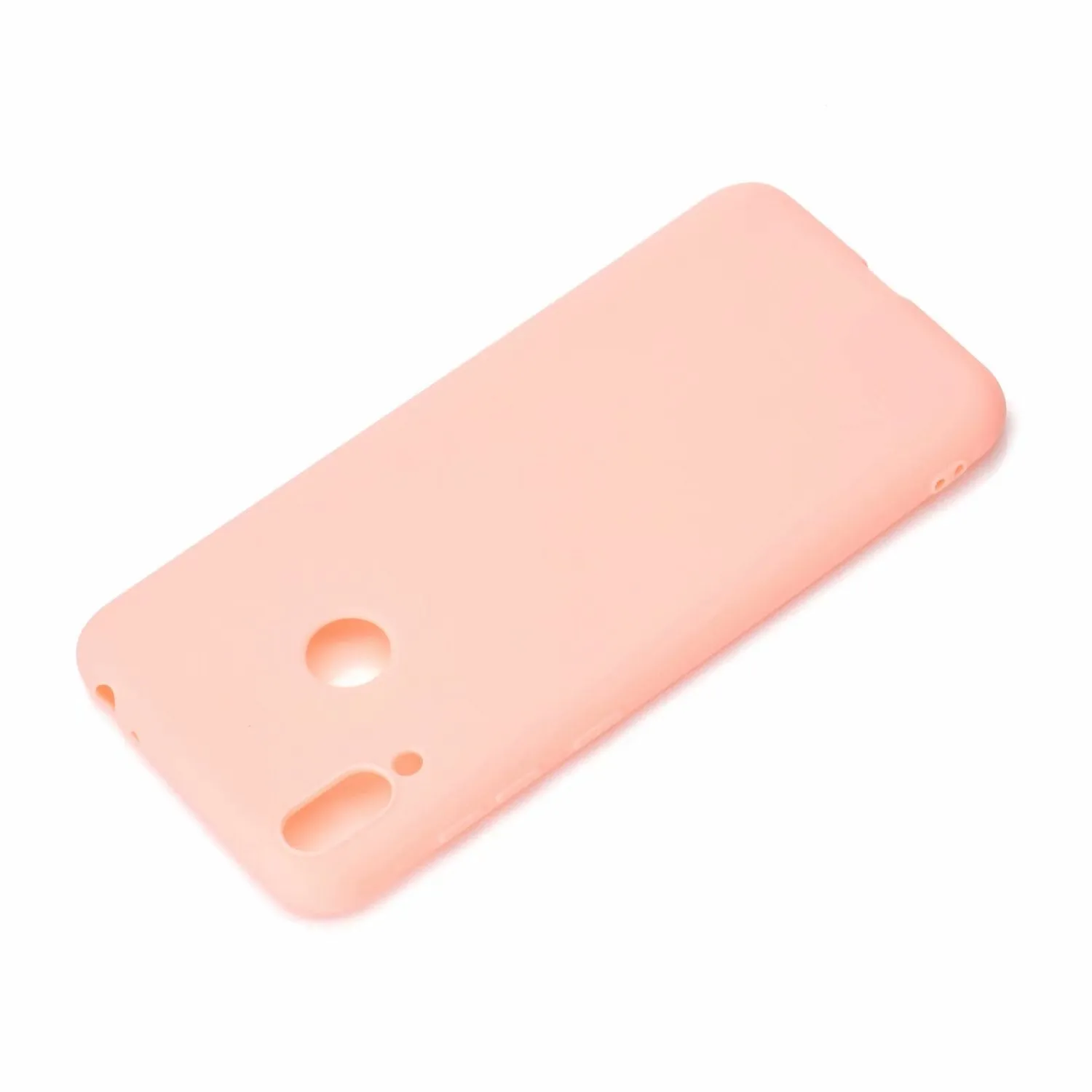 For HUAWEI Honor 8C Lovely Candy Color Matte TPU Anti-scratch Non-slip Protective Cover Back Case Light pink